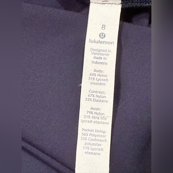 Lululemon Fresh In Mesh Tights in Midnight Navy Size 8 - Picture 10 of 12